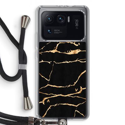 Gouden marmer: Xiaomi Mi 11 Ultra Transparant Hoesje met koord