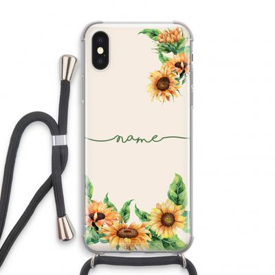 Zonnebloemen: iPhone X Transparant Hoesje met koord