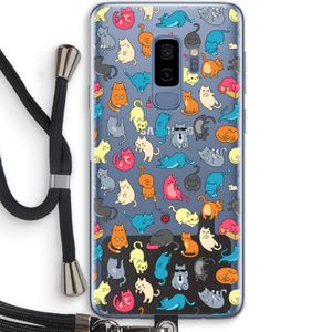Kleurrijke katten: Samsung Galaxy S9 Plus Transparant Hoesje met koord