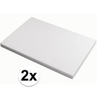 Hobby/knutsel Piepschuim schijf - 2x - wit - 20 x 30 x 2 cm - figuur en vormen