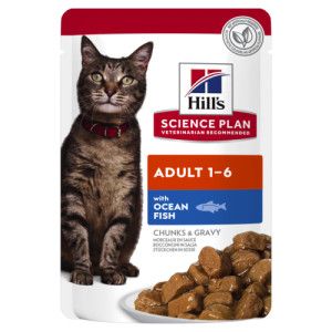 Hill's Adult zeevis nat kattenvoer zakjes 85 gr 3 dozen (36 x 85 g)