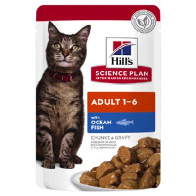 Hill&apos;s Adult nat kattenvoer met zeevis maaltijdzakje multipack 2 dozen (24 x 85 g)