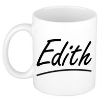 Naam cadeau mok / beker Edith met sierlijke letters 300 ml