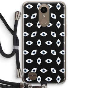 Eyes pattern: LG K10 (2017) Transparant Hoesje met koord