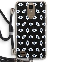 Eyes pattern: LG K10 (2017) Transparant Hoesje met koord
