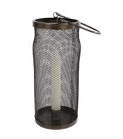 Windlicht metaal l10b10h23cm zwart Van Manen - Van manen