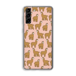Alpacas: Samsung Galaxy S21 Plus Transparant Hoesje