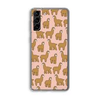 Alpacas: Samsung Galaxy S21 Plus Transparant Hoesje
