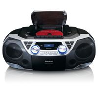 Draagbare boombox met DAB+/FM radio, Bluetooth®, CD, casette recorder en USB speler Lenco Zwart-Zilver - thumbnail