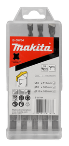 Makita Accessoires Hamerborenset 5-delig SDS+ in Cassette B-55784 - 6/8/10x110 en 160 mm - B-55784