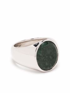 Tom Wood bague ovale sertie de marbre vert - Argent