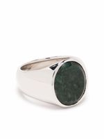 Tom Wood bague ovale sertie de marbre vert - Argent - thumbnail