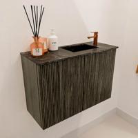 Toiletmeubel Mondiaz Joya Dlux | 60 cm | Meubelkleur Shadow | Faye wastafel Lava Wasbak Rechts | 1 kraangat