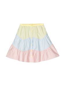 Stella McCartney Kids jupe rayée à volants superposés - Jaune