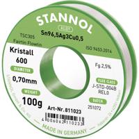 Stannol Kristall 600 Fairtin Soldeertin, loodvrij Loodvrij Sn96,5Ag3Cu0,5 REL0 100 g 0.7 mm - thumbnail