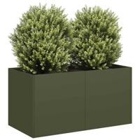 VidaXL Plantenbak 80x40x40 cm koudgewalst staal olijfgroen