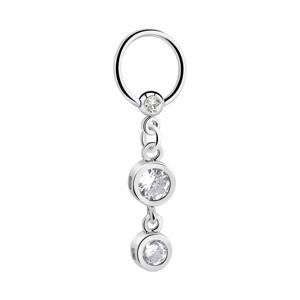 Jeweled Ball Closure Ring met bedel Chirurgisch staal 316L / Belegde messing Piercingringen