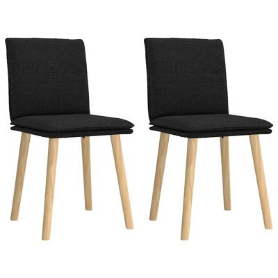 Eetkamerstoelen 2 st stof zwart