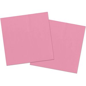 20x stuks servetten van papier roze 33 x 33 cm   -