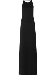 Burberry robe longue en soie à design sans manches - Noir