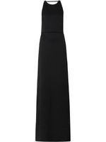 Burberry robe longue en soie à design sans manches - Noir