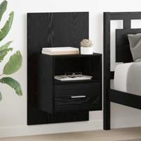 Bedkast 2 pcs Zwart eiken 48.5 x 32.5 x 80 cm Bewerkt hout