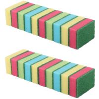 Gekleurde schuursponsjes - 20x - schoonmaak - afwas