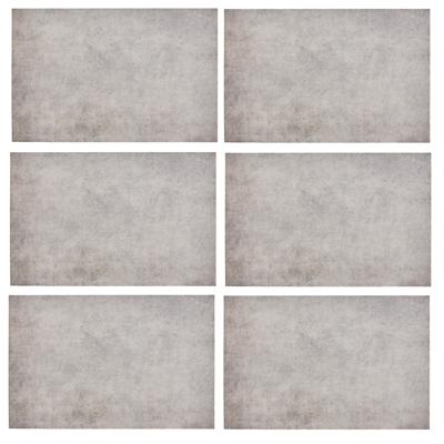 Secret de Gourmet tafel placemats - 6x - Natuursteen look - grijs - 45 x 30 cm - Tafel onderleggers