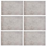 Secret de Gourmet tafel placemats - 6x - Natuursteen look - grijs - 45 x 30 cm - Tafel onderleggers