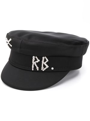 Ruslan Baginskiy casquette gavroche à logo strassé - Noir