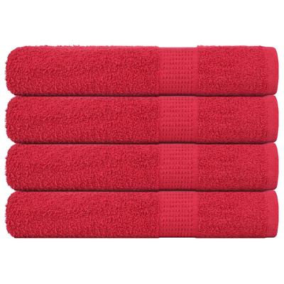 Saunahanddoeken 4 st 80x200 cm 360 g/m 100% katoen rood