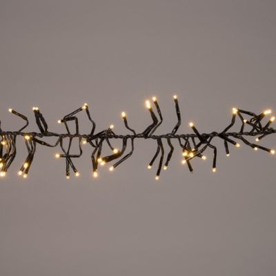 Clusterverlichting flash 384 LED / 2,4 meter warm wit en 32 LED knipperend met timer - Annas collection