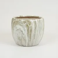 Bloempot marmerlook emperor d28h24 grijs binnen