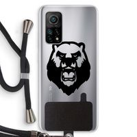 Angry Bear (black): Xiaomi Mi 10T 5G Transparant Hoesje met koord