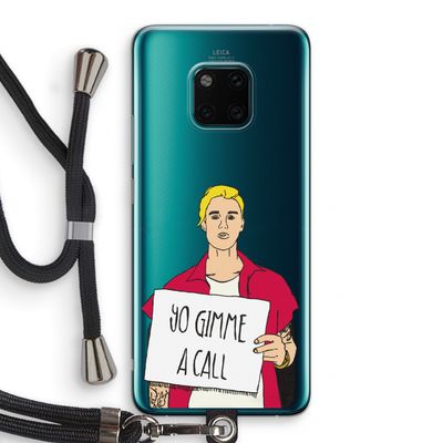 Gimme a call: Huawei Mate 20 Pro Transparant Hoesje met koord