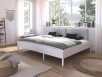 Familiebed DOMUS 240x200 cm alpine wit met stoffen hoofdeinde