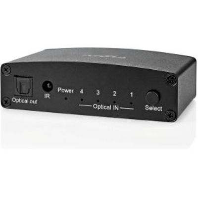 Nedis Digitale Audio-Switch 4-wegs Input: DC Power / 4x TosLink Output: TosLink Female