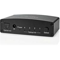 Digitale Audio-Switch | 4-wegs | Input: DC Power / 4x TosLink | Output: TosLink Female | Afstandsbed