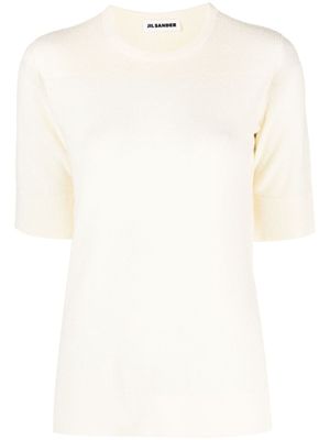 Jil Sander t-shirt en maille à encolure ronde - Tons neutres