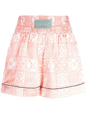 Off-White short court à taille haute - Rose