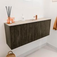 Toiletmeubel Mondiaz Joya Dlux | 100 cm | Meubelkleur Shadow | Faye wastafel Frappe Wasbak Midden | 1 kraangat