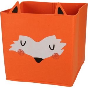 Opbergmand/kastmand vilt kinderkamer - dieren thema vos - 32 x 32 x 32 cm