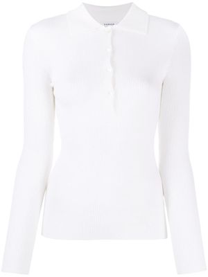 P.A.R.O.S.H. polo Leila en maille nervurée - Blanc
