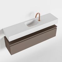 Toiletmeubel Mondiaz Andor | 120 cm | Meubelkleur Smoke | Lex vrijhangend wastafel Talc Midden | 1 kraangat
