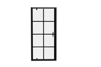 Luca Varess Vidor douche draaideur 90 x 190 cm Square glas mat zwart profiel - thumbnail