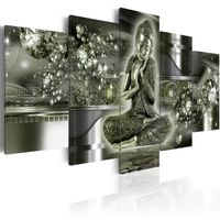 Schilderij - Smaragd Budda, 5luik