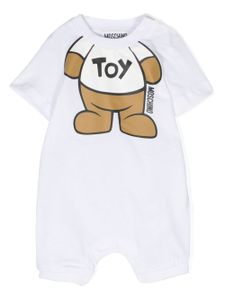 Moschino Kids barboteuse Léo à imprimé Teddy - Blanc