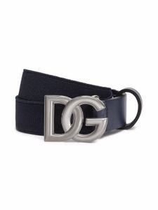 Dolce & Gabbana Kids ceinture à boucle logo DG - Bleu