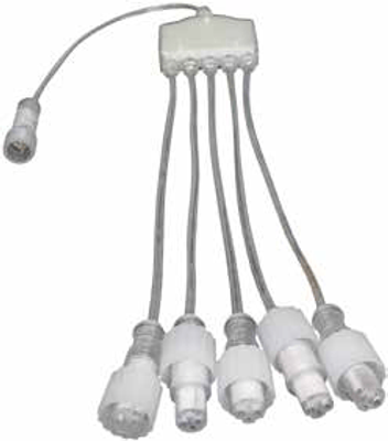 PS36 5 weg verdeler transparant voor kerstverlichting IP65