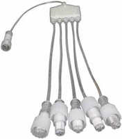 PS36 5 weg verdeler transparant voor kerstverlichting IP65